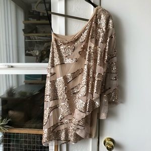 Sequined one shoulder dress, xs